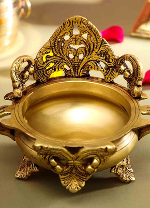 Brass Handcarved Urli Bowl (6.5 Inch)