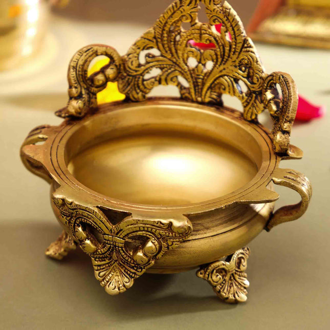 Brass Handcarved Urli Bowl (6.5 Inch)