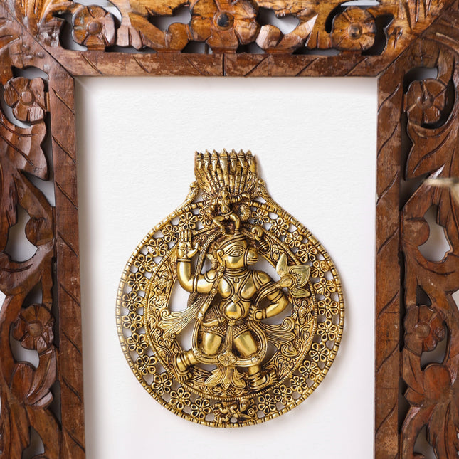 Brass Lord Hanuman Wall Hanging (12 Inch)