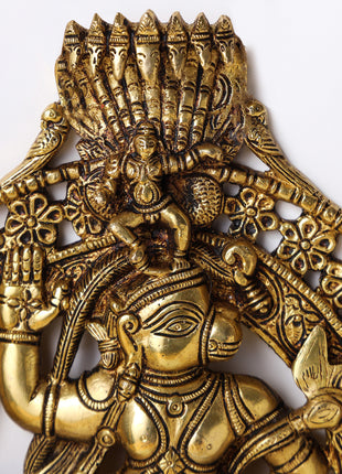 Brass Lord Hanuman Wall Hanging (12 Inch)