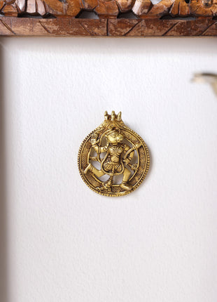 Brass Lord Hanuman Wall Hanging (5 Inch)