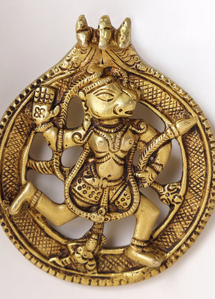 Brass Lord Hanuman Wall Hanging (5 Inch)