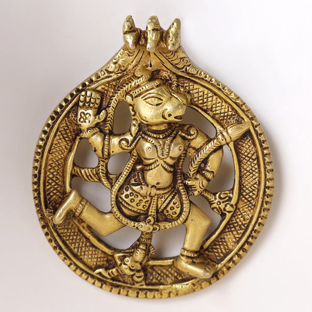 Brass Lord Hanuman Wall Hanging (5 Inch)
