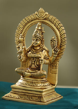 Brass Throne Rajarajeshwari Devi Idol