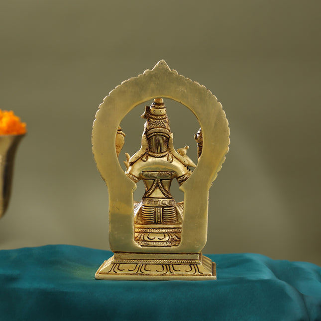 Brass Throne Rajarajeshwari Devi Idol (6 Inch)