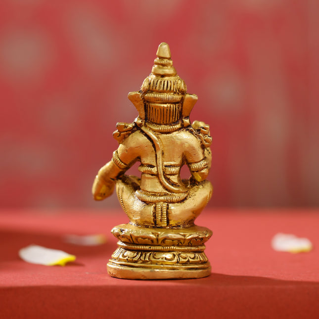 Brass Lord Ayyappa/Ayyappan Idol (3.5 Inch)