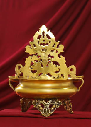 Brass Handcarved Urli Bowl (12 Inch)