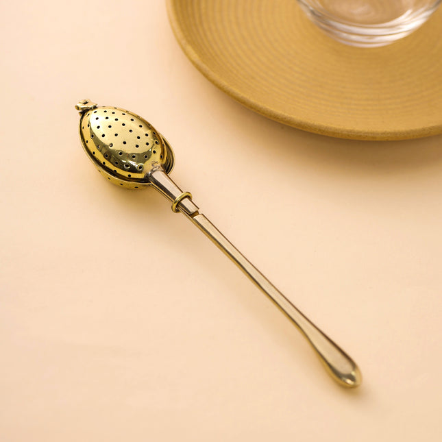 Brass Plain Handle Tea Infuser (7.5 Inch)
