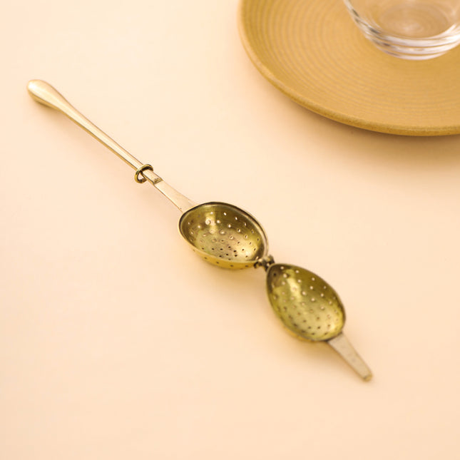Brass Plain Handle Tea Infuser (7.5 Inch)