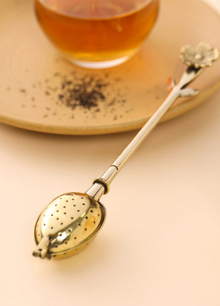 Brass Flower Handle Tea Infuser (1 Inch)