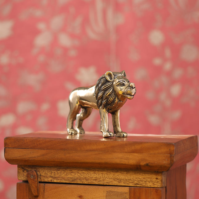 Brass Lion Statue (3.5 Inch)