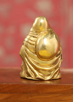 Brass Laughing Buddha Statue (4.5 Inch)