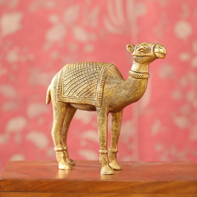 Brass Standing Camel Statue