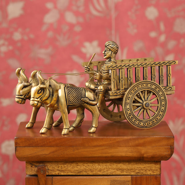 Brass Big Double Bullock Cart (6 Inch)