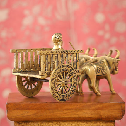 Brass Big Double Bullock Cart (6 Inch)