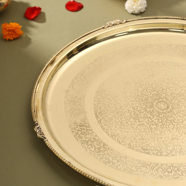 Brass Traditional Pooja Thal (18 Inch)