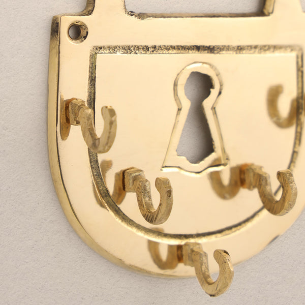 Brass Lock Wall Key Holder (5.5 Inch)