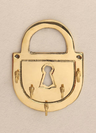 Brass Lock Wall Key Holder (5.5 Inch)