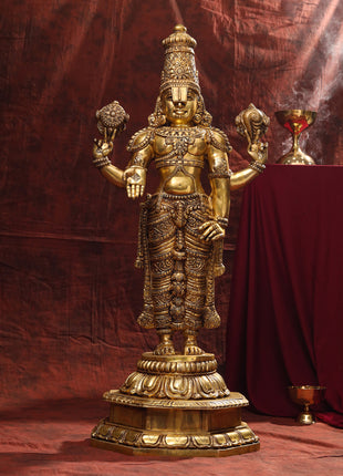 Brass Tirupati Balaji/Venkateshwar Statue (41 Inch)