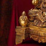 Brass Chowki Ganesha Statue (26 Inch)