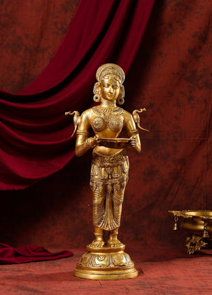 Brass Deep Lakshmi Statue (30 Inch)