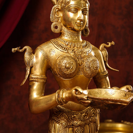 Brass Deep Lakshmi Statue (30 Inch)