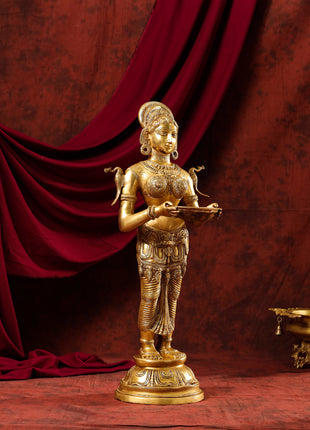 Brass Deep Lakshmi Statue (30 Inch)