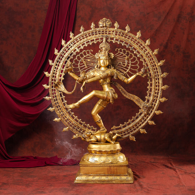 Brass Nataraja Dancing Shiva Statue (47 Inch)