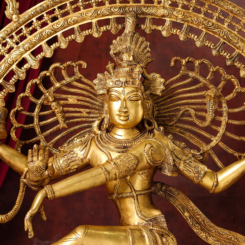 Brass Nataraja Dancing Shiva Statue (47 Inch)