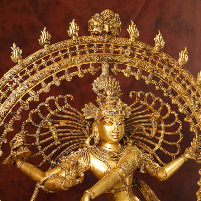 Brass Nataraja Dancing Shiva Statue (47 Inch)