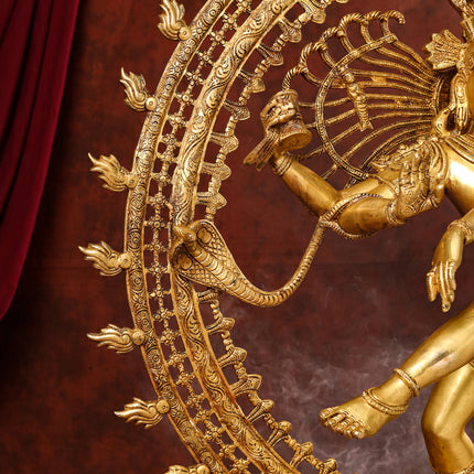 Brass Nataraja Dancing Shiva Statue (47 Inch)