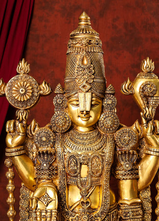 Brass Tirupati Balaji/Venkateshwar Idol (48 Inch)