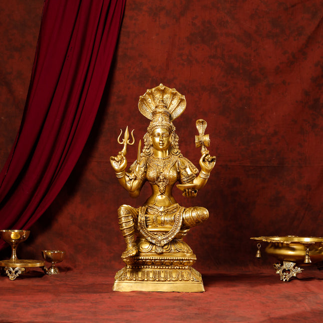 Brass Karumari Amman Statue (32 Inch)