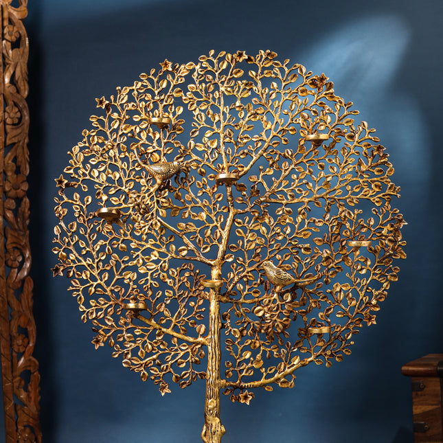 Brass Kalpvriksha Candle Holder (35 Inch)