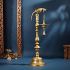 Brass Parrot Lamp With Bell (40 Inch)