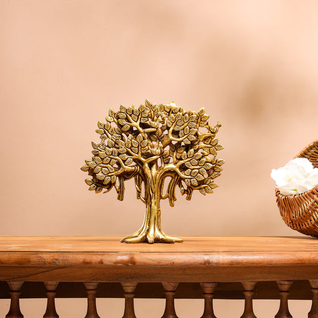 Brass Kalpvriksha Table Decor (7.5 Inch)