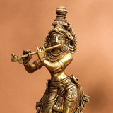 Brass Superfine Lord Krishna With Base Idol (11 Inch)