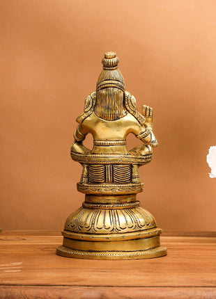 Brass Lord Ayyappa/Ayyappan Idol (8 Inch)