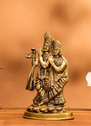 Brass Radha Krishna Idol (8 Inch)