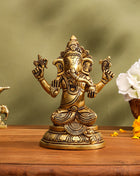 Brass Lord Ganesha Idol (6.8 Inch)