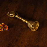 Brass Shankh Chakra Handbell (10.5 Inch)