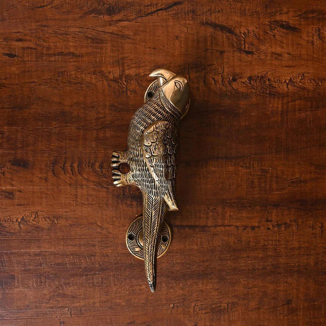 Brass Parrot Door Handle (8.8 Inch)