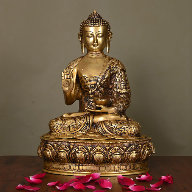 Brass Superfine Blessing Buddha (14.5 Inch)