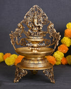 Brass Ganesha Urli/Diya (13.5 Inch)