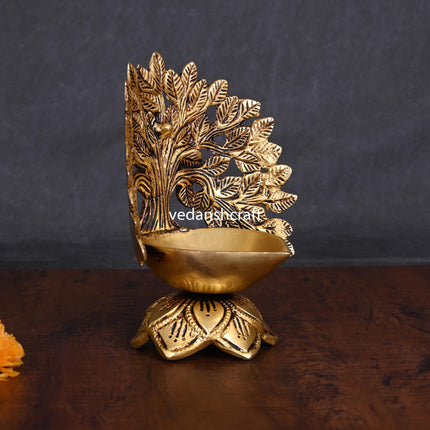 Brass Kalpvriksha Diya/Lamp (6 Inch)
