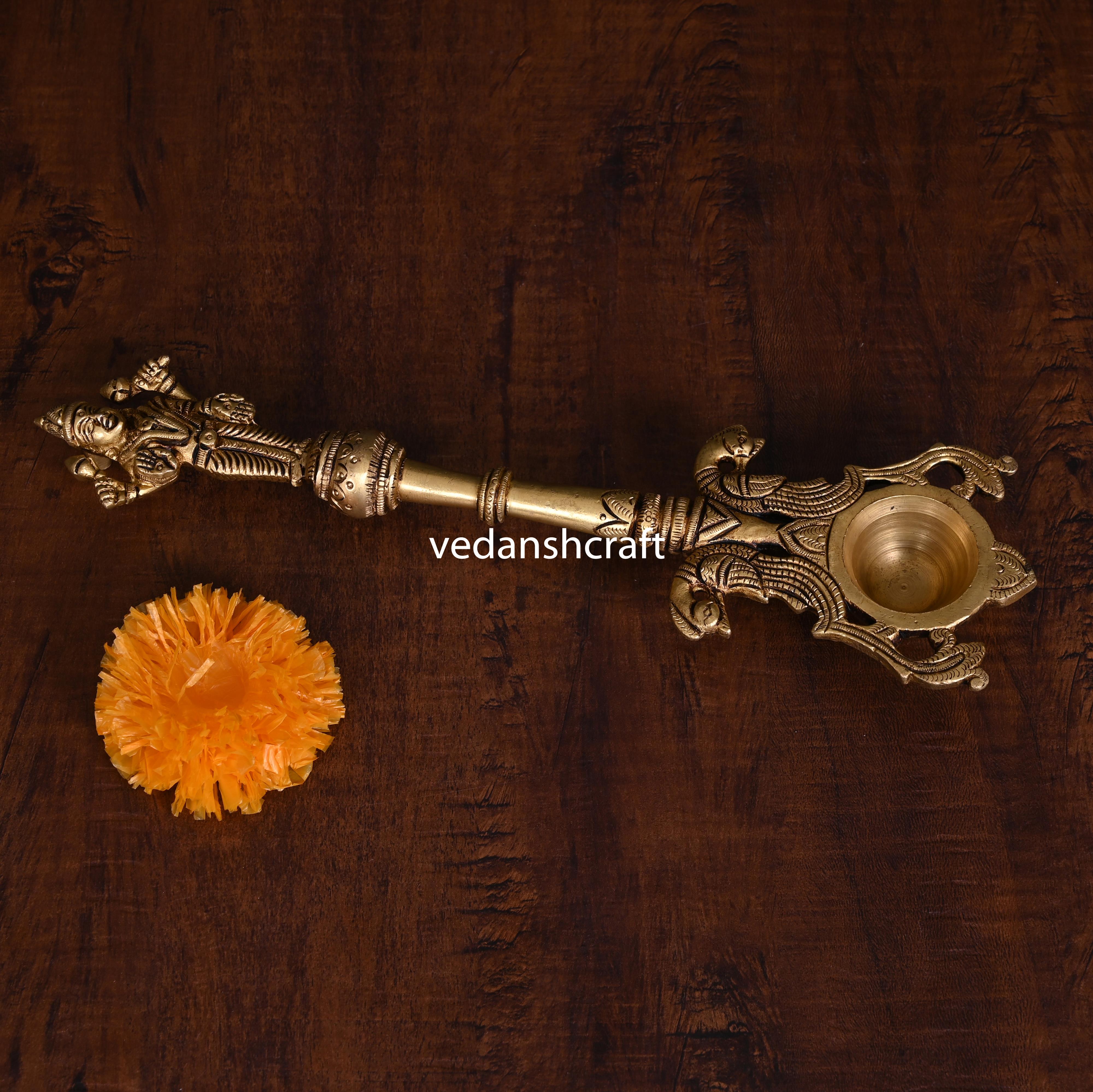 Brass Lakshmi Ahuti Spoon (10.5 Inch) – Vedansh Craft
