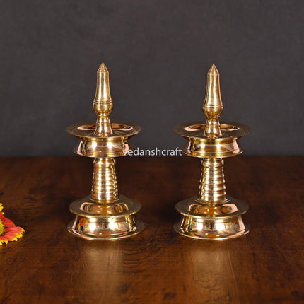 Brass Traditional Samai/Lamp Pair (10.5 Inch)