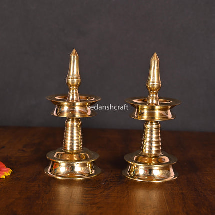 Brass Traditional Samai/Lamp Pair (10.5 Inch)