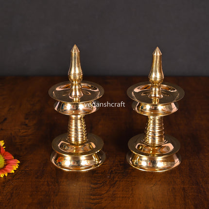 Brass Traditional Samai/Lamp Pair (10.5 Inch)