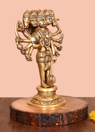 Brass Panchmukhi Hanuman Idol (11.8 Inch)